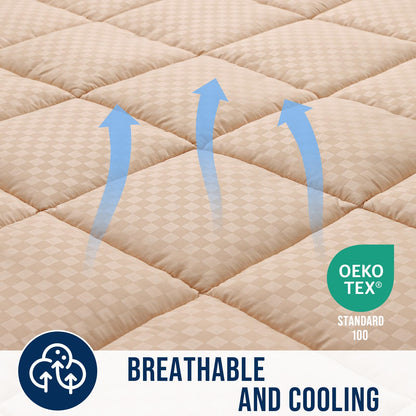 decorUhome Quilted Fitted Queen Mattress Pad