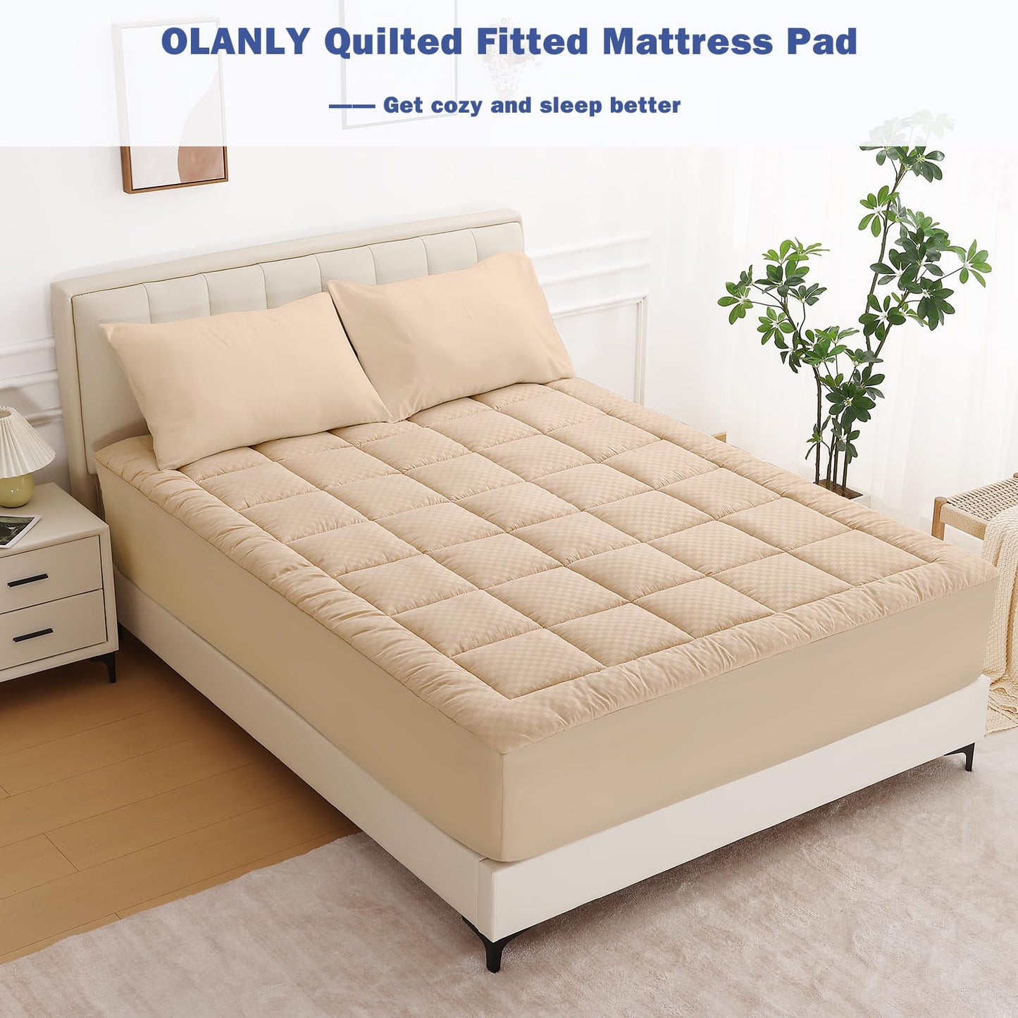 decorUhome Quilted Fitted Queen Mattress Pad