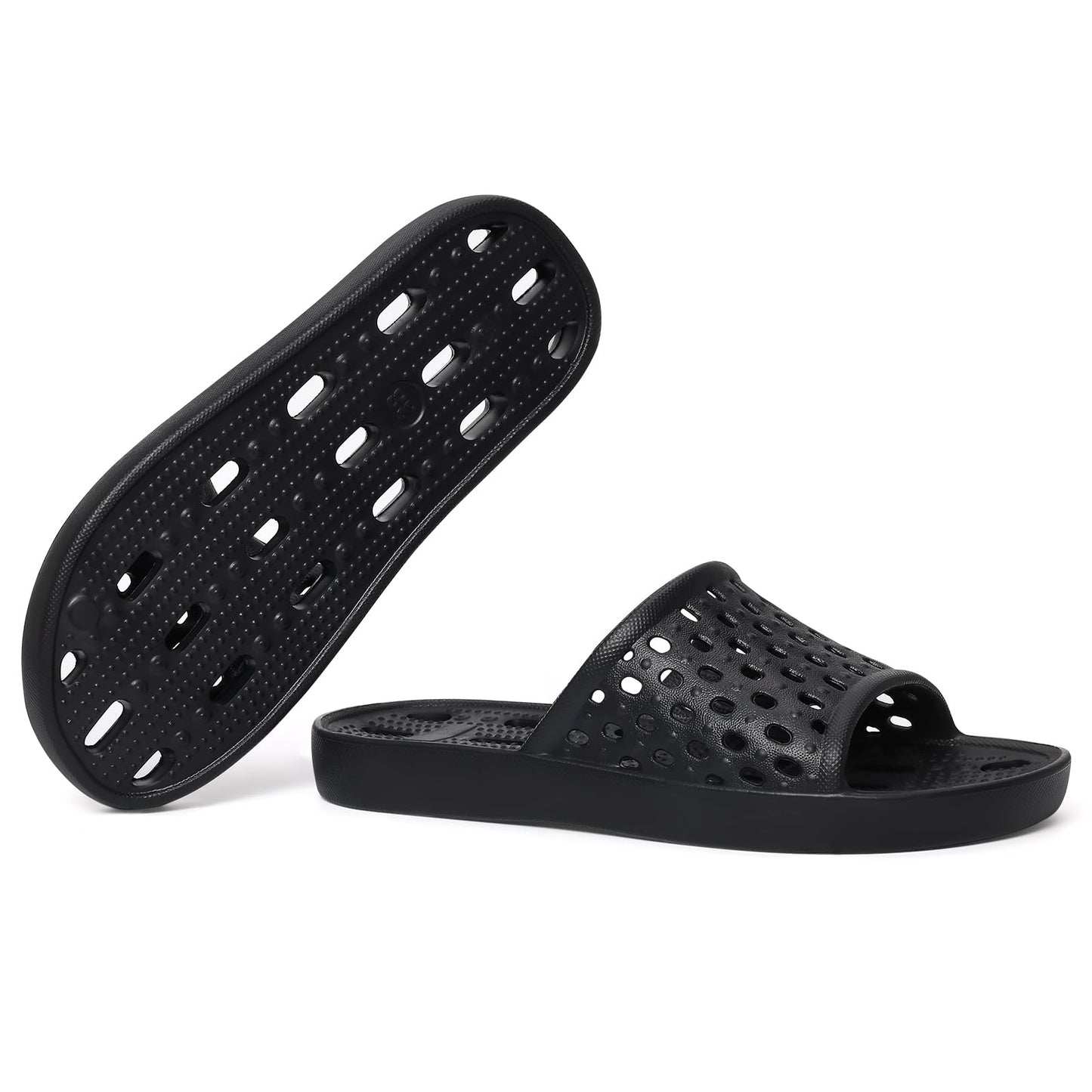 Comwarm Shower Shoes for Women Men, Quick Drying Non-Slip Bath Slide Shower Sandals with Drain Holes