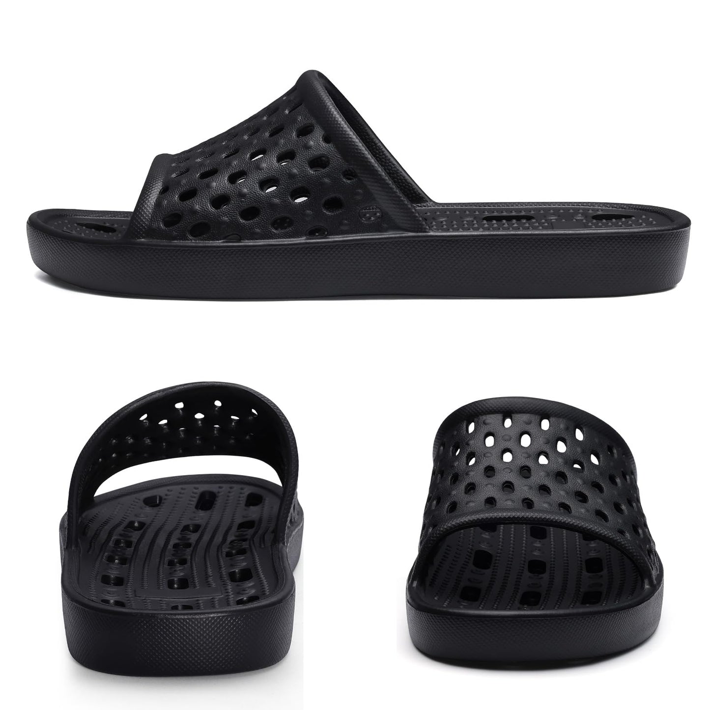Comwarm Shower Shoes for Women Men, Quick Drying Non-Slip Bath Slide Shower Sandals with Drain Holes