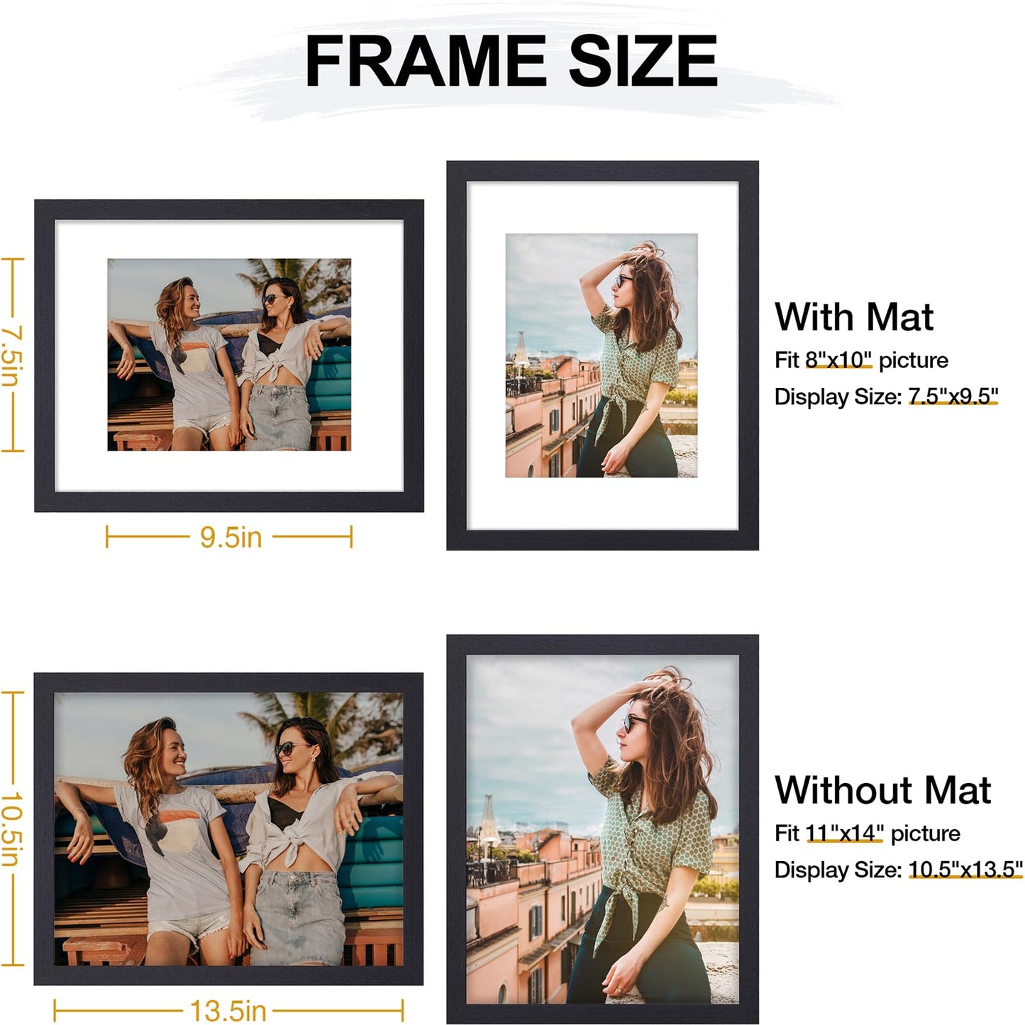 decorUhome 11x14 Matted to 8x10 Picture Frame