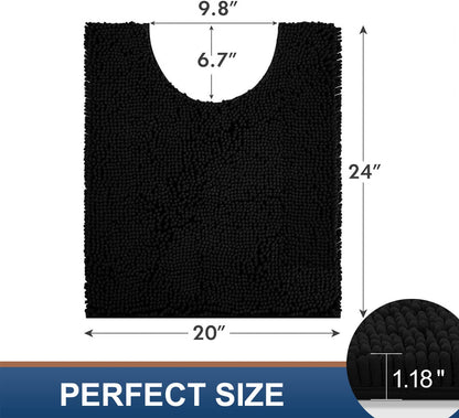 Smiry Chenille U-Shaped Toilet Bathroom Rugs