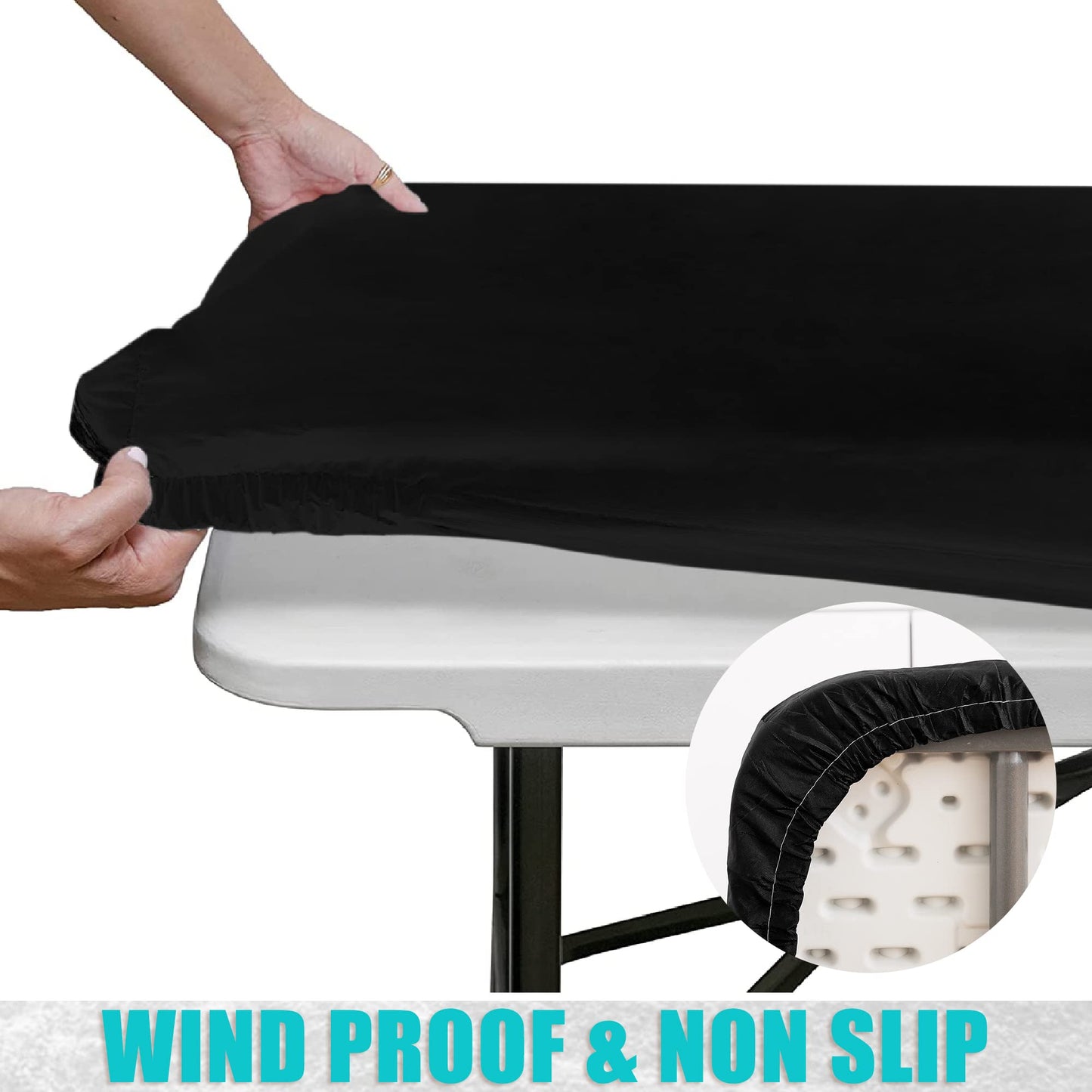 decorUhome Waterproof Vinyl Fitted Table Cloth For Rectangle Tablecloth