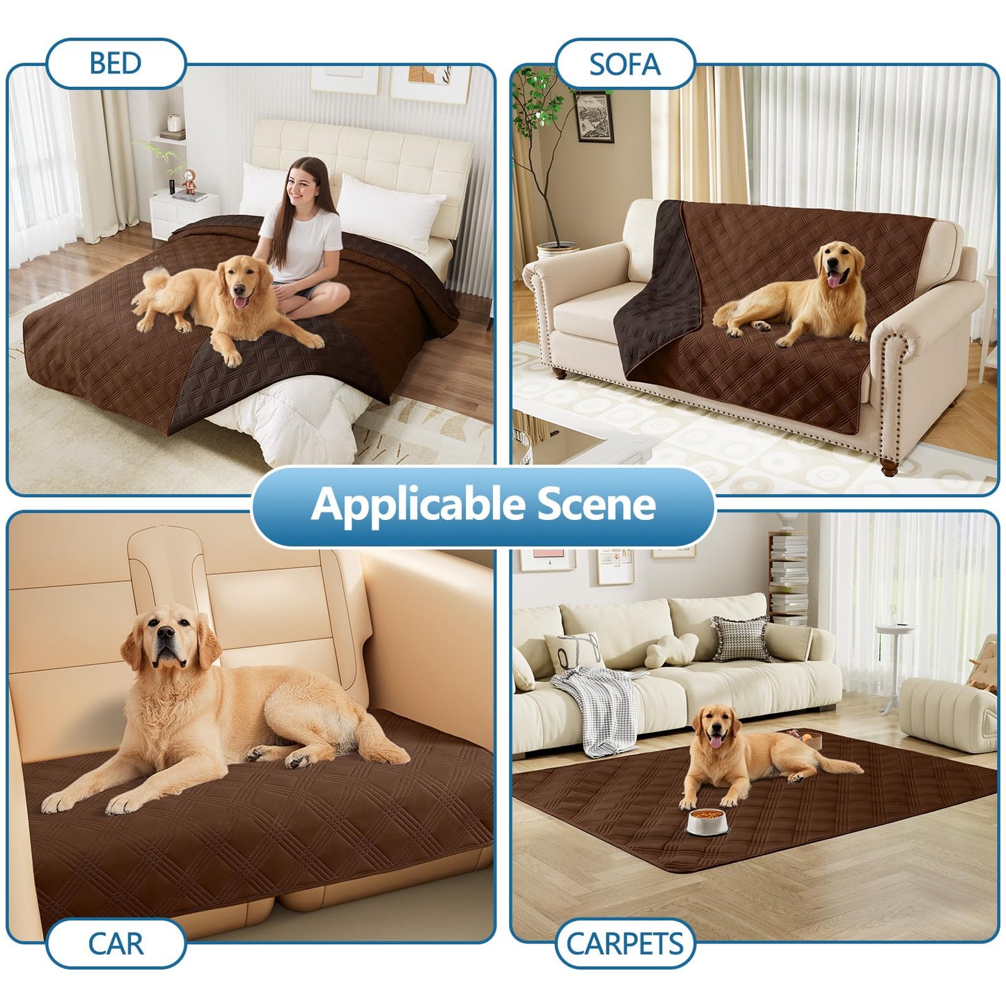 decorUhome Waterproof Sofa Cover for pets, Reversible Couch Cover for dogs