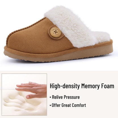 Comwarm Fuzzy Slippers for Women Memory Foam Winter Warm House Shoes Indoor Outdoor