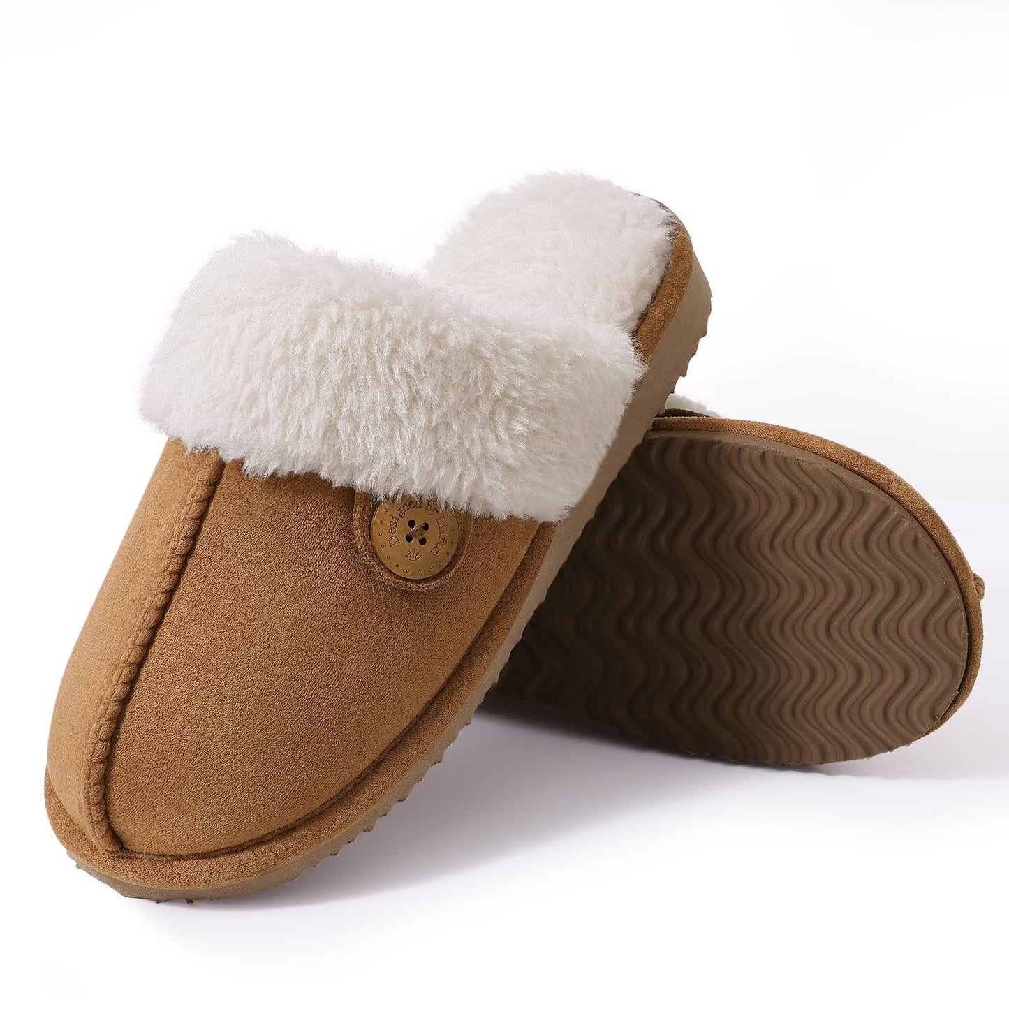Comwarm Fuzzy Slippers for Women Memory Foam Winter Warm House Shoes Indoor Outdoor