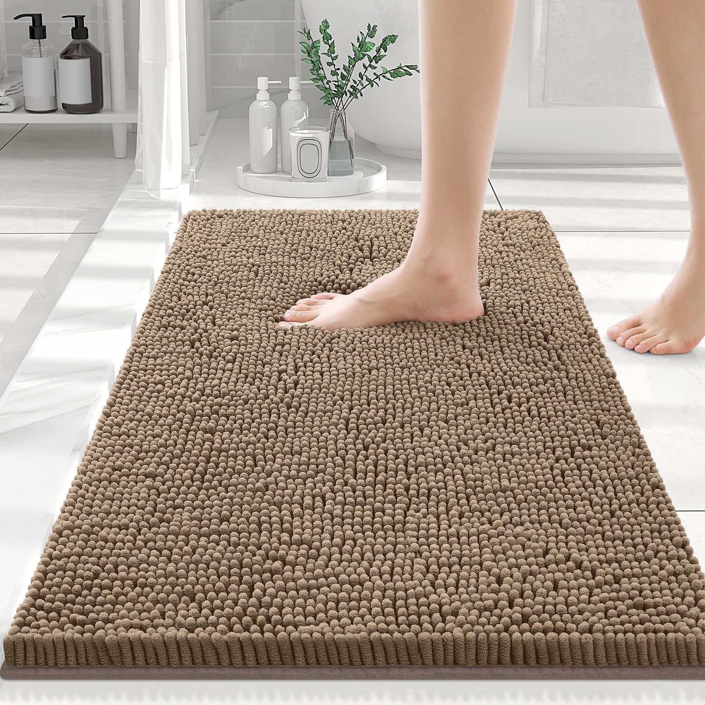 Smiry Luxury Chenille Bathroom Rugs