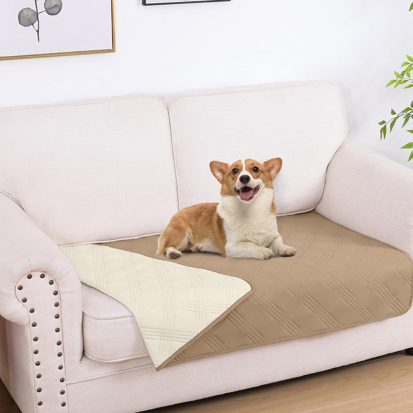 decorUhome Waterproof Sofa Cover for pets, Reversible Couch Cover for dogs