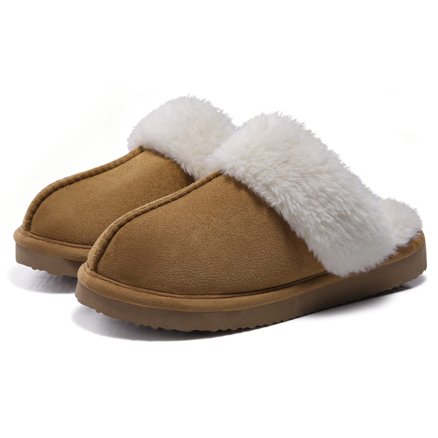 Crestar Women's Fuzzy Slippers with Memory Foam, Winter Warm Slip on House Shoes Indoor and Outdoor,