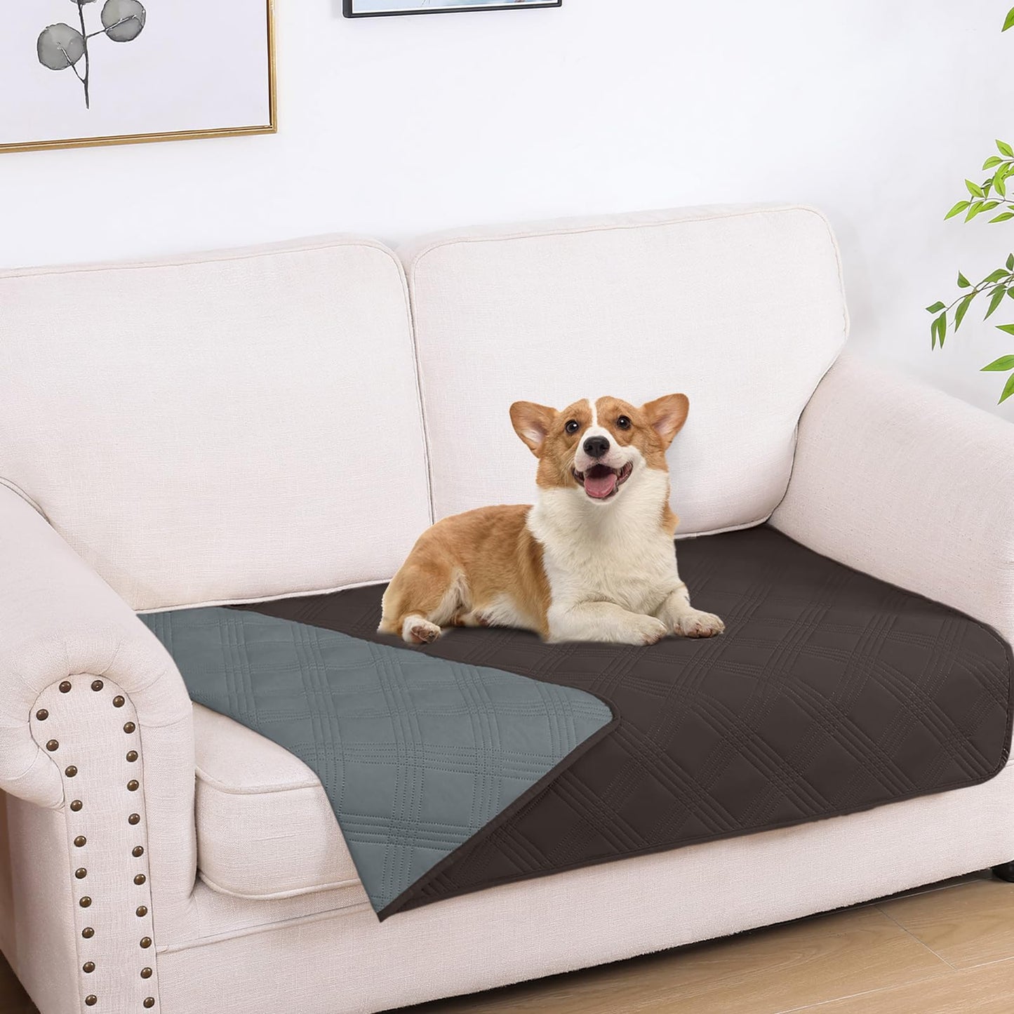 decorUhome Waterproof Sofa Cover for pets, Reversible Couch Cover for dogs