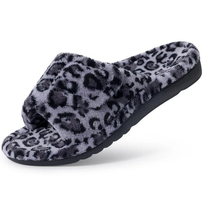 Comwarm Women's Orthotic Arch Support Slippers Fuzzy Adjustable Orthopedic Slippers for Plantar Fasciitis Furry Slide for Ladies