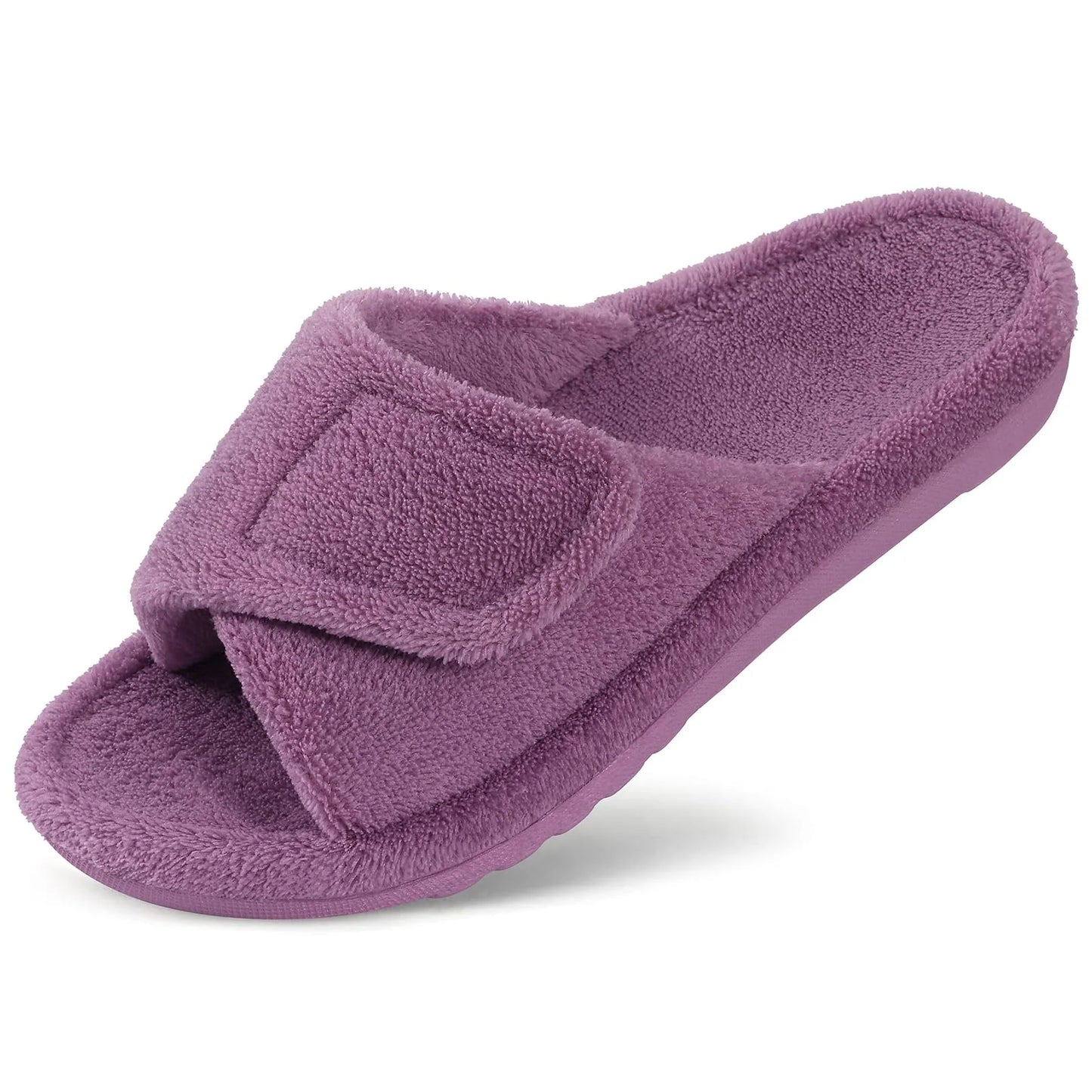 Comwarm Women's Orthotic Arch Support Slippers Fuzzy Adjustable Orthopedic Slippers for Plantar Fasciitis Furry Slide for Ladies