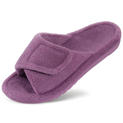 Comwarm Women's Orthotic Arch Support Slippers Fuzzy Adjustable Orthopedic Slippers for Plantar Fasciitis Furry Slide for Ladies