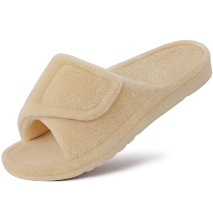 Comwarm Women's Orthotic Arch Support Slippers Fuzzy Adjustable Orthopedic Slippers for Plantar Fasciitis Furry Slide for Ladies