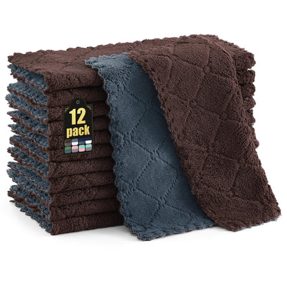 decorUhome 12 Pack Kitchen Dish Towels 10" x 10"