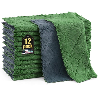 decorUhome 12 Pack Kitchen Dish Towels 10" x 10"