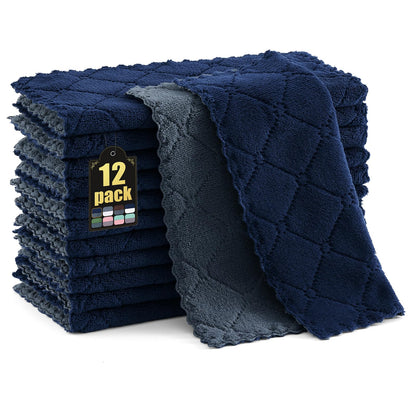 decorUhome 12 Pack Kitchen Dish Towels 10" x 10"