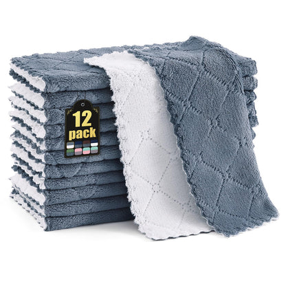 decorUhome 12 Pack Kitchen Dish Towels 10" x 10"