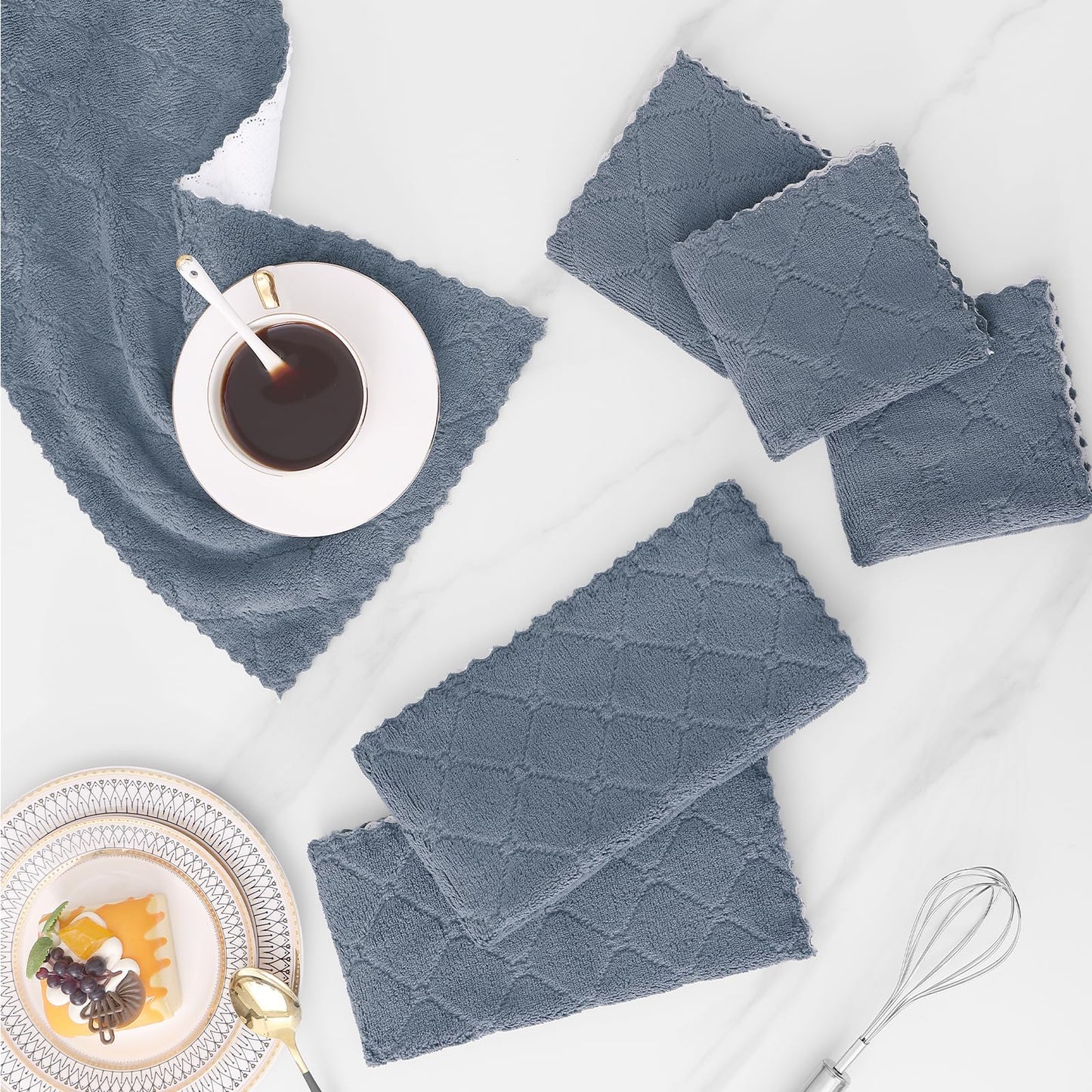 decorUhome 12 Pack Kitchen Dish Towels 10" x 10"