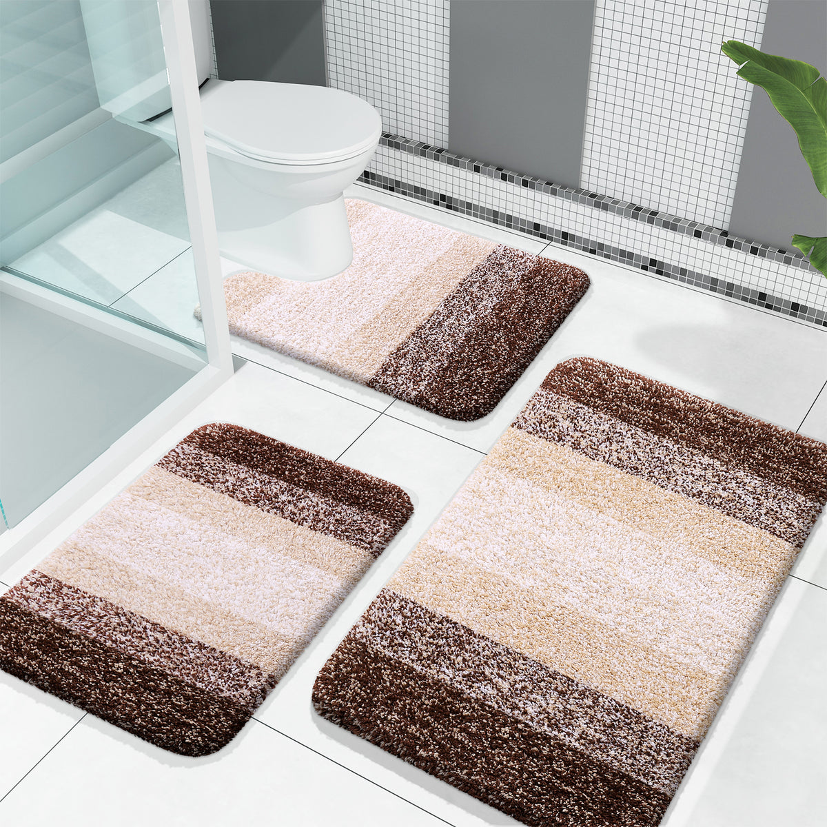 Buganda Bathroom Rugs Sets 3 Pieces