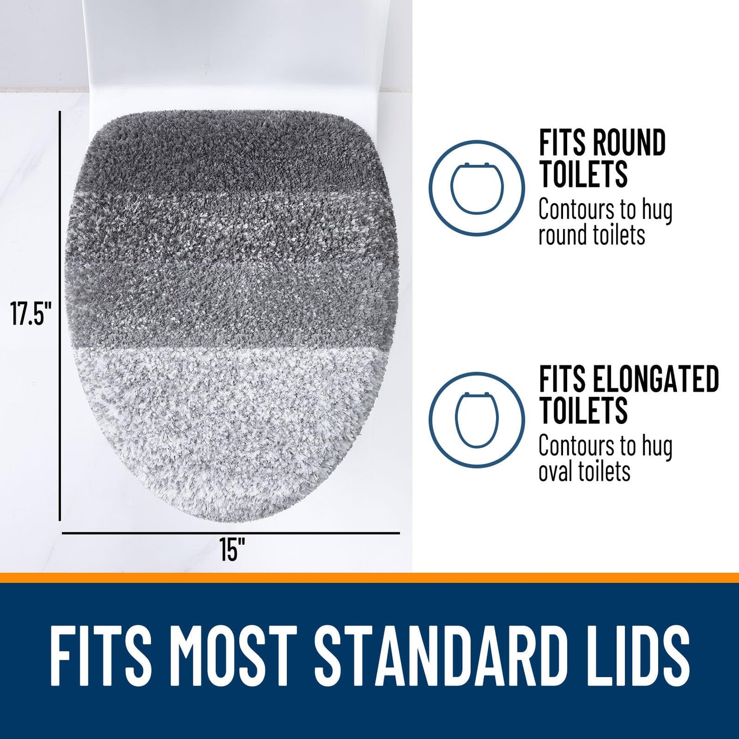 Buganda Soft Microfiber Toilet Lid Cover