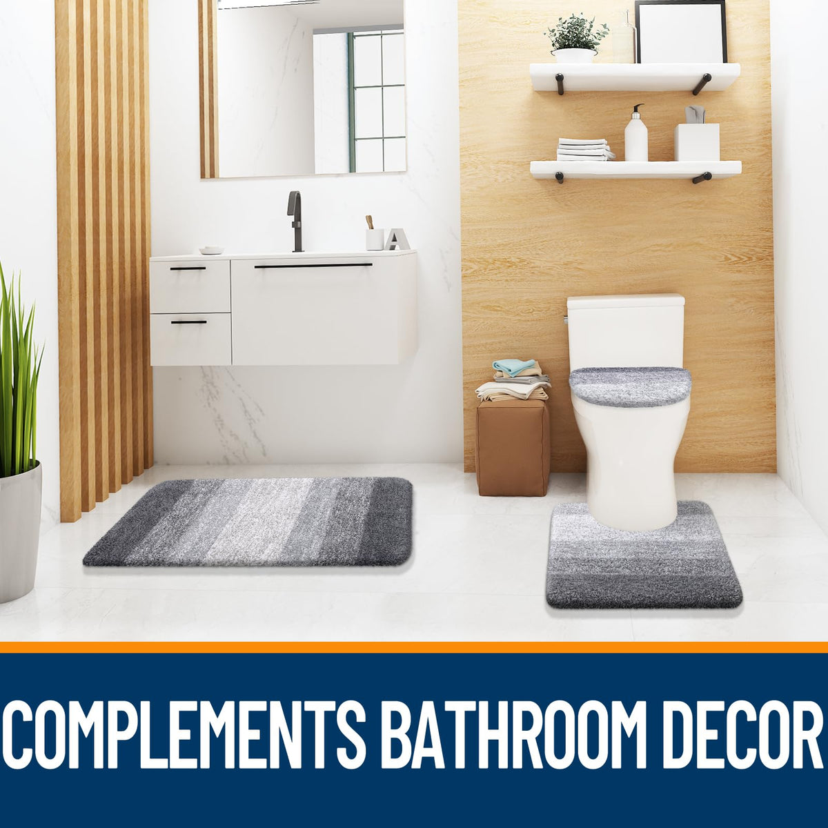 Buganda Soft Microfiber Toilet Lid Cover