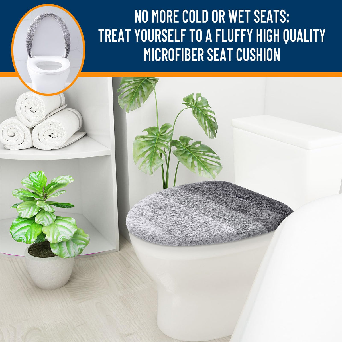 Buganda Soft Microfiber Toilet Lid Cover