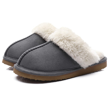 Crestar Women's Fuzzy Slippers with Memory Foam, Winter Warm Slip on House Shoes Indoor and Outdoor,
