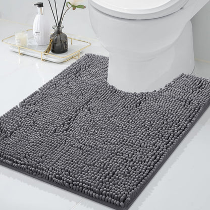 Smiry Chenille U-Shaped Toilet Bathroom Rugs