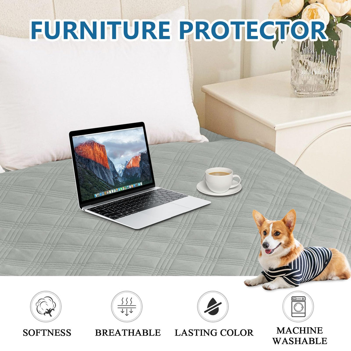 Smile Bee Waterproof Sofa Cover for Dogs Pets