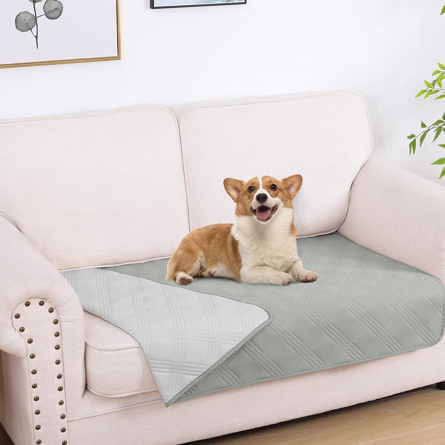 decorUhome Waterproof Sofa Cover for pets, Reversible Couch Cover for dogs