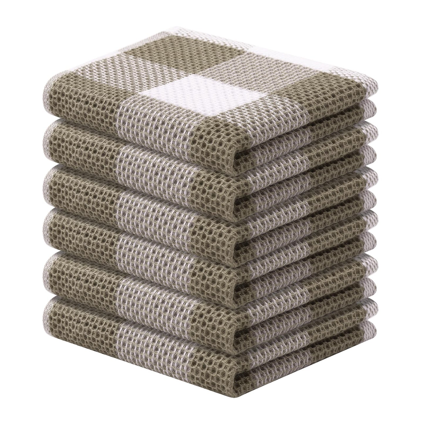 decorUhome 100% Cotton Waffle Weave Kitchen Towels