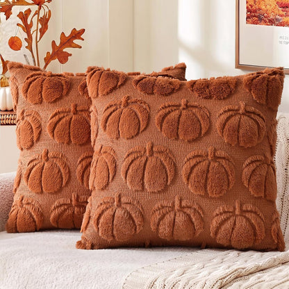 decorUhome Pumpkin Throw Pillow Covers 18x18 Pack of 2