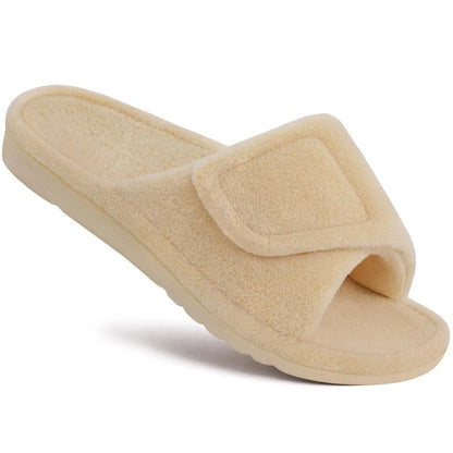 Smile Popcorn Orthopedic Slippers for Women Arch Support Slide Slippers Adjustable Open Toe House Shoes