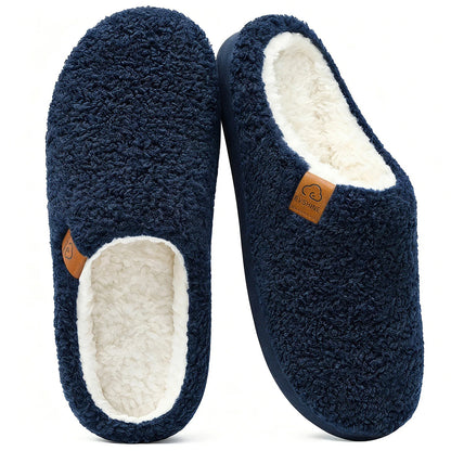 Litfun Memory Foam Fuzzy Slippers for Women Curly Fleece House Shoes Cozy Warm Indoor Slippers