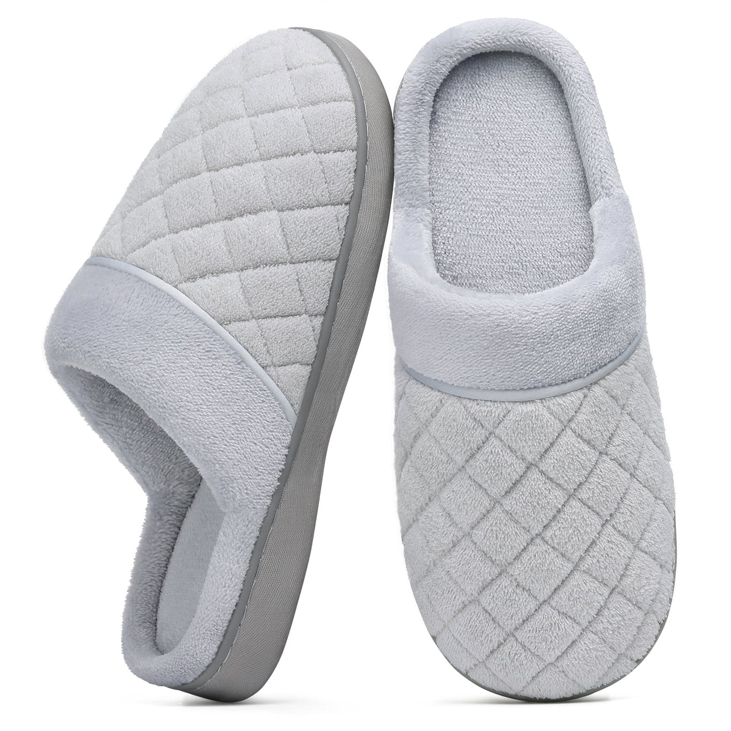Litfun House Slippers for Women Men Cozy Memory Foam Slippers Warm Non-Slip House Shoes, Purple