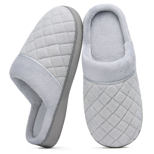 Litfun House Slippers for Women Men Cozy Memory Foam Slippers Warm Non-Slip House Shoes, Purple