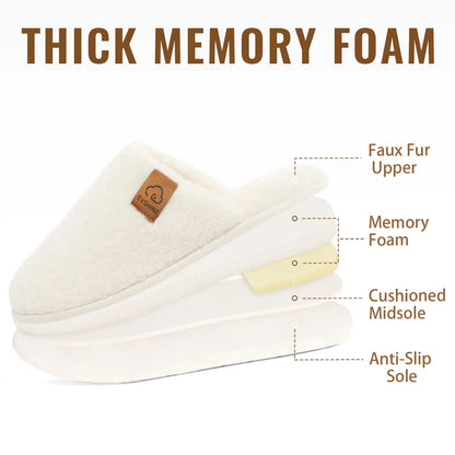 Litfun Women's Fuzzy Slippers Winter Comfy Indoor House Slippers Soft Memory Foam Shoes, Pink