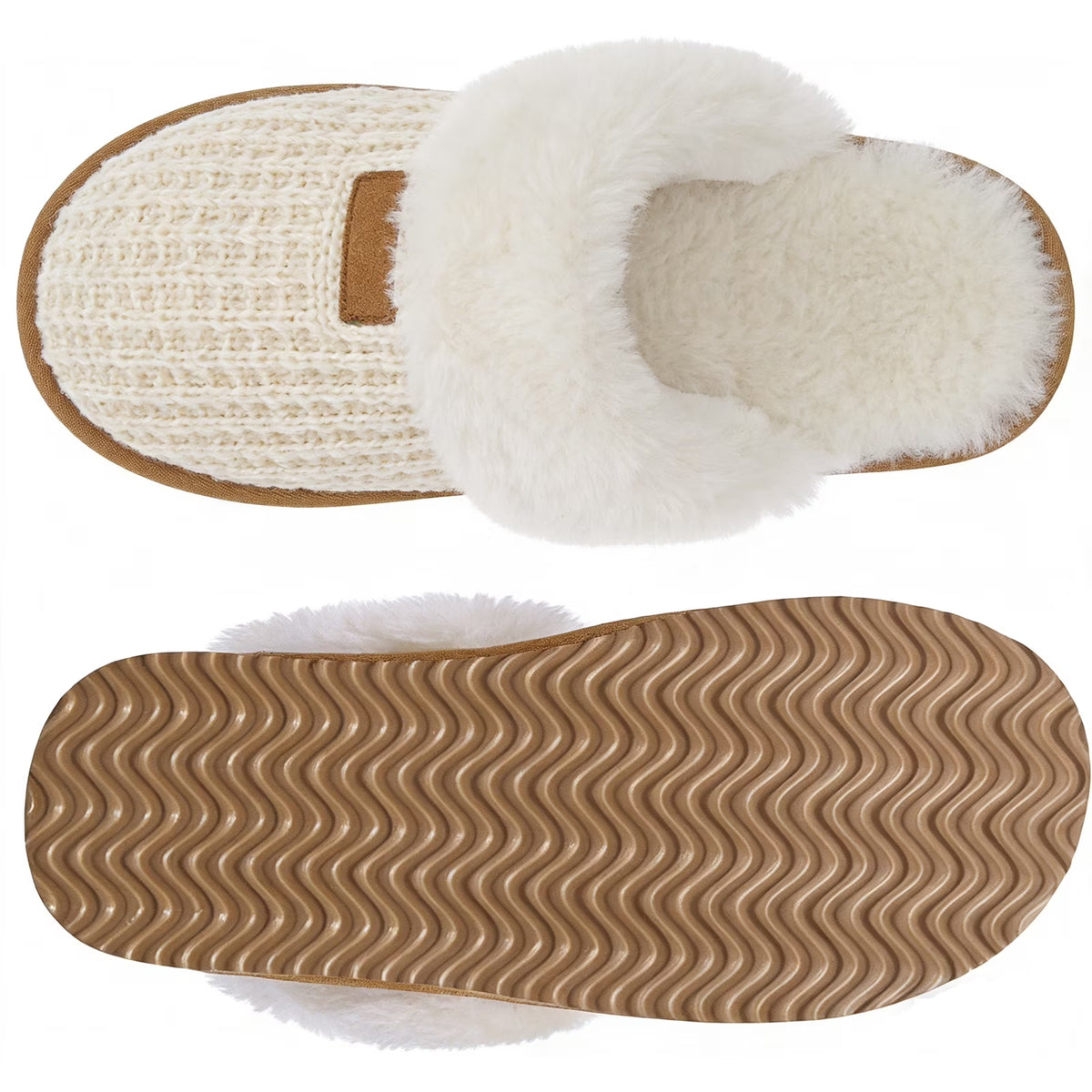 Litfun Fuzzy Slippers for Women Memory Foam Slippers Winter House Shoes Indoor and Outdoor
