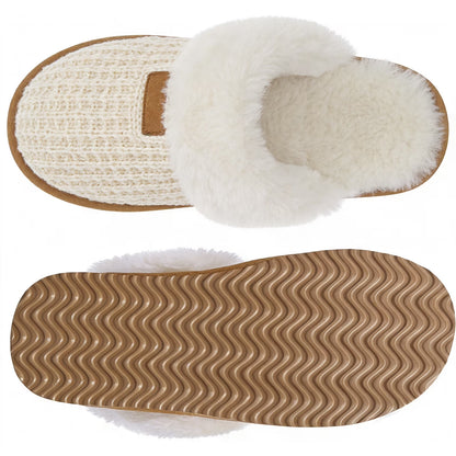 Litfun Fuzzy Slippers for Women Memory Foam Slippers Winter House Shoes Indoor and Outdoor