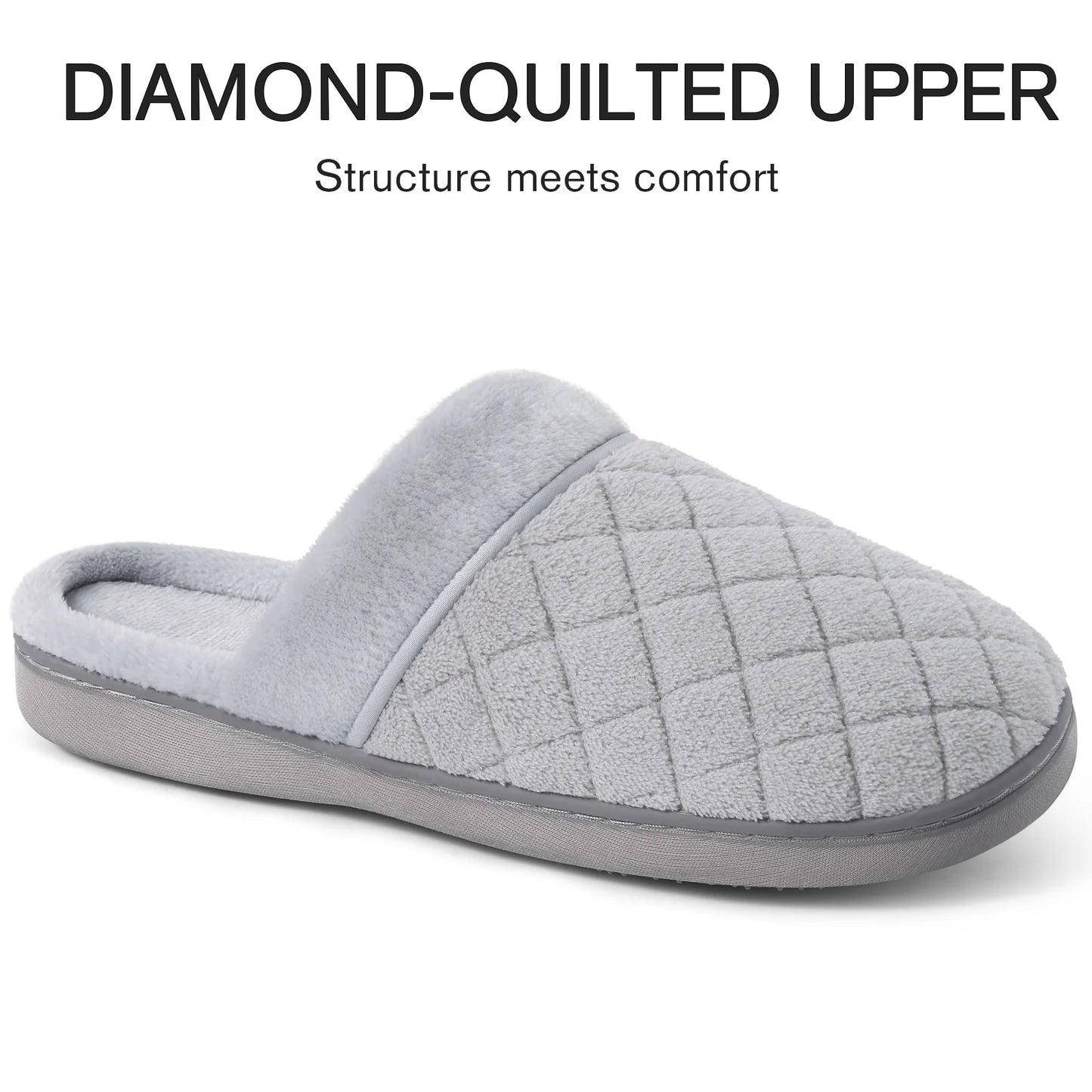 Litfun House Slippers for Women Men Cozy Memory Foam Slippers Warm Non-Slip House Shoes, Purple