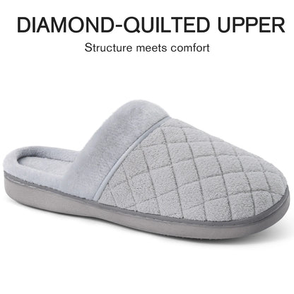 Litfun House Slippers for Women Men Cozy Memory Foam Slippers Warm Non-Slip House Shoes, Purple