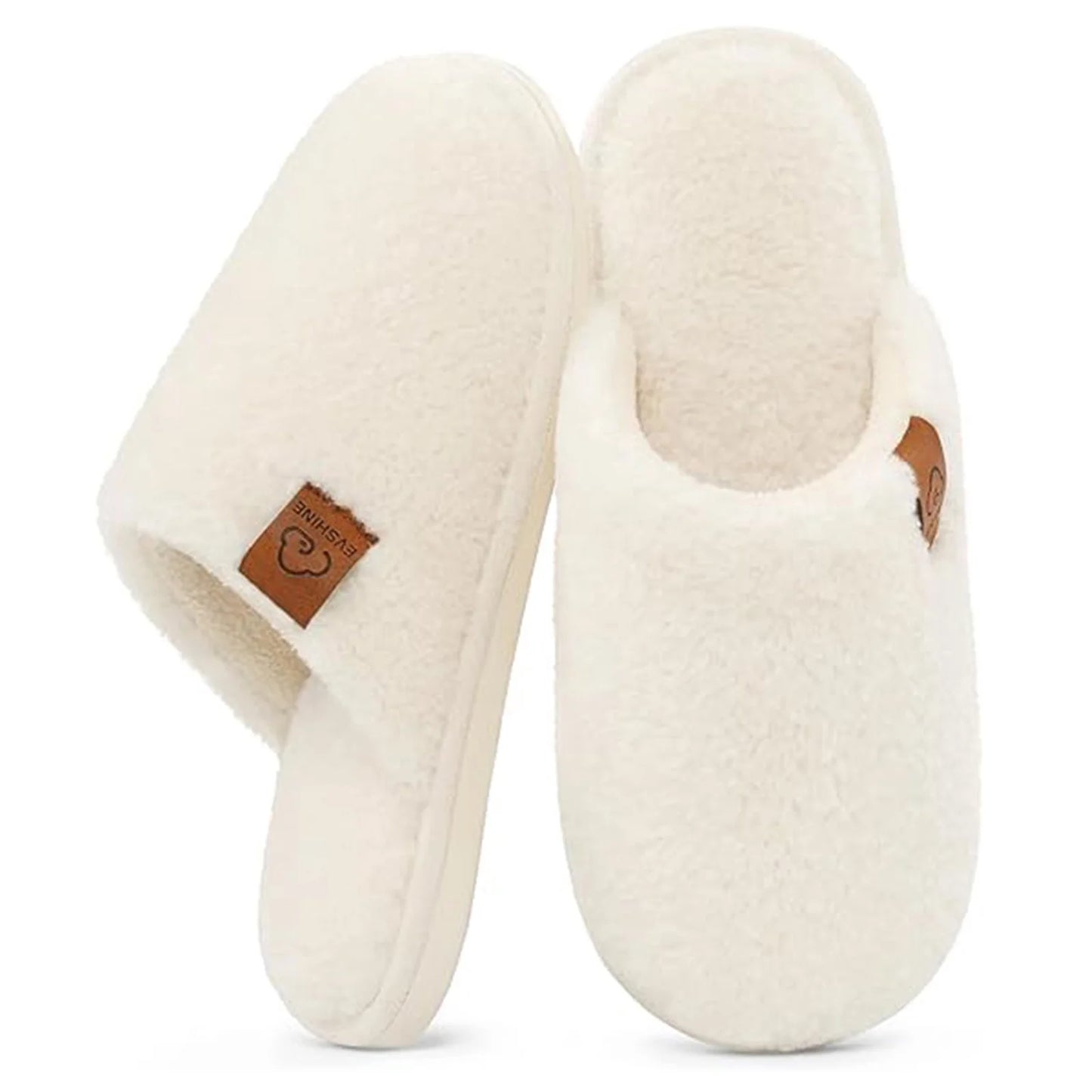 Litfun Women's Fuzzy Slippers Winter Comfy Indoor House Slippers Soft Memory Foam Shoes, Pink