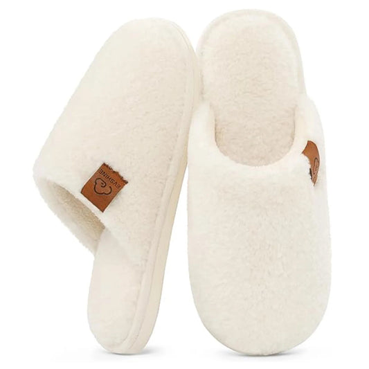 Litfun Women's Fuzzy Slippers Winter Comfy Indoor House Slippers Soft Memory Foam Shoes, Pink