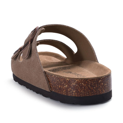 Crestar Women's Clog Slide Sandals with Arch Support, Comforable Adjustable Buckle Cork Footbed Slippers for Summer