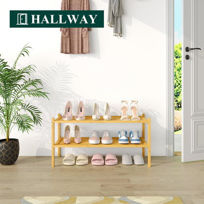 decorUhome 3 Tier Bamboo Shoe Rack