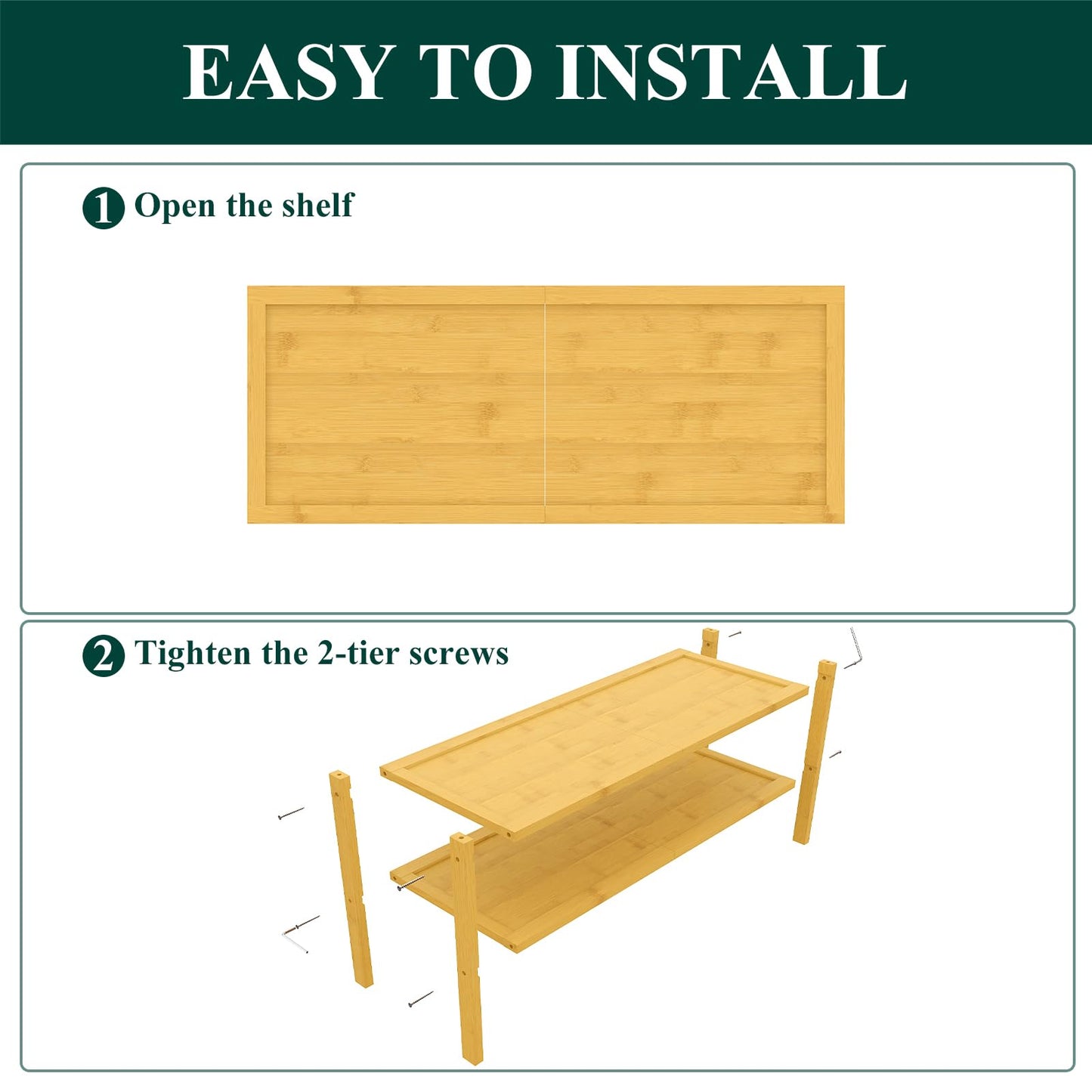 decorUhome 3 Tier Bamboo Shoe Rack