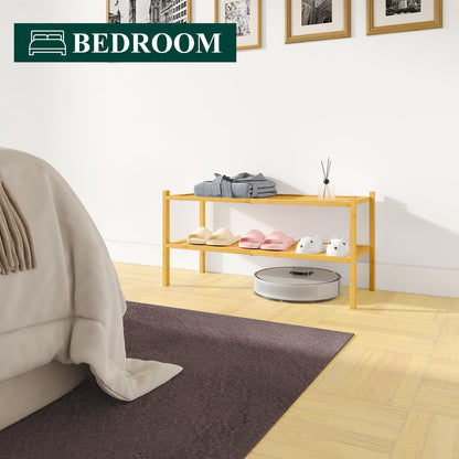 decorUhome 3 Tier Bamboo Shoe Rack
