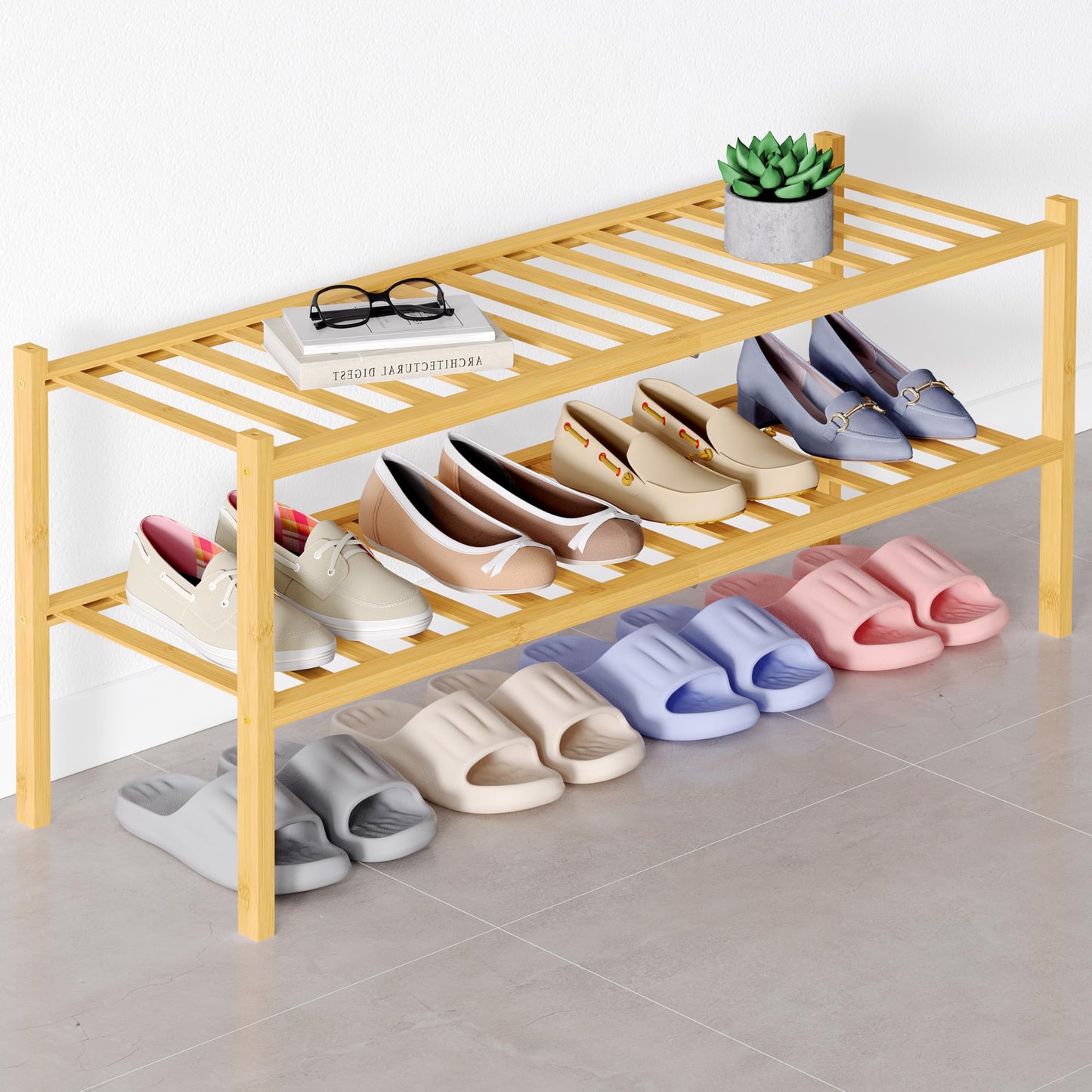 decorUhome Bamboo Shoe Rack for Closet
