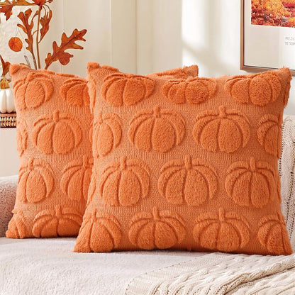 decorUhome Pumpkin Throw Pillow Covers 18x18 Pack of 2